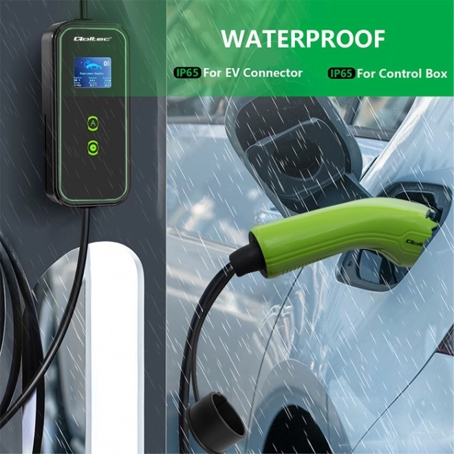 Mobilní nabíječka pro elektromobily Qoltec EV s LCD displejem a nastavitelným proudem