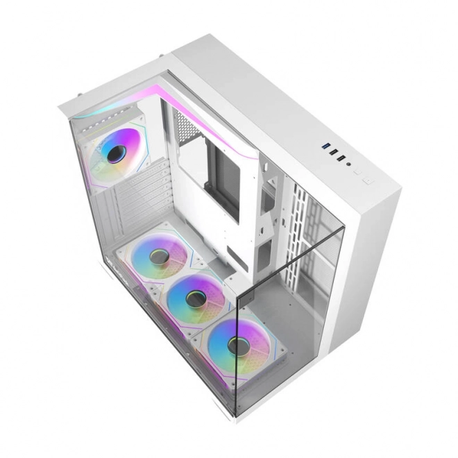 Počítačová skříň Darkflash TH285 se 4 ventilátory (bílá)