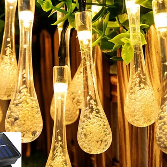 Solární zahradní světla LED girlanda terasa balkon 50 LED
