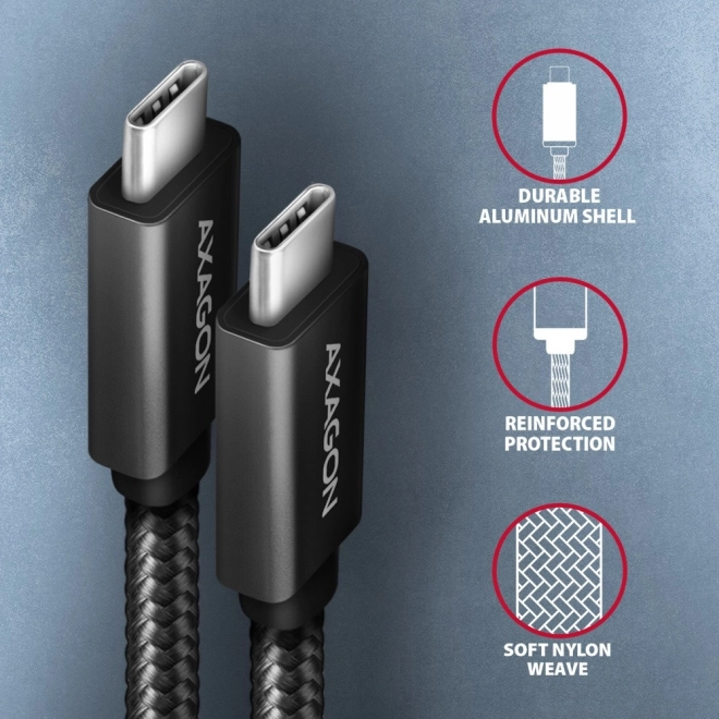 BUCM32-CM15A USB-C - kabel USB-C 3.2 Gen 2, 1,5 m, PD 100W, 5A, 4K HD, ALU, opletený, černý