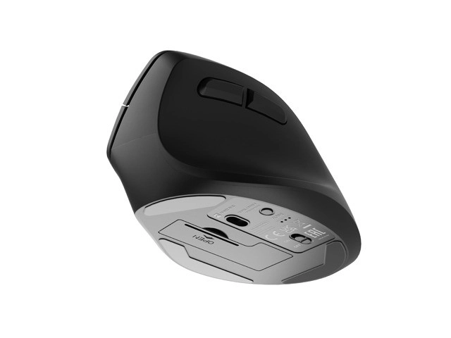 Bezdrátová vertikální myš Crake 2 2400 DPI Bluetooth 5.2 + 2,4 GHz černá