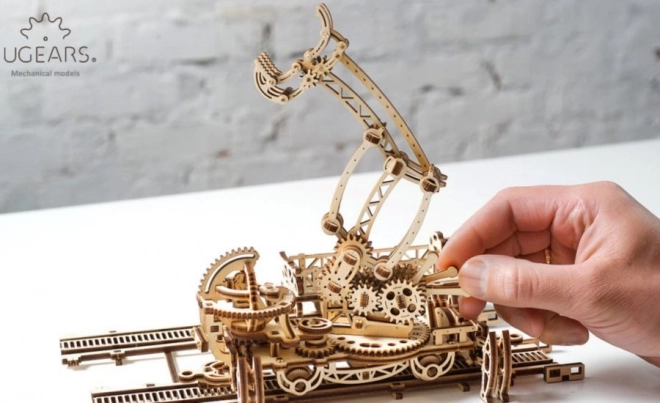 3D dřevěné mechanické puzzle železniční překladiště