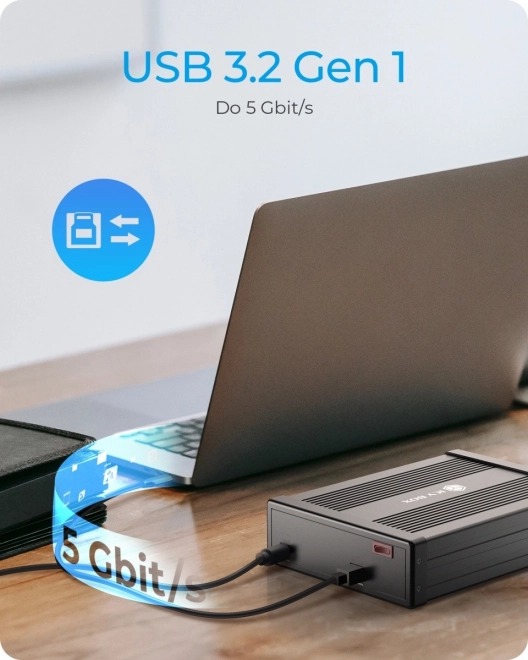 Externí pouzdro na disky IB-525-U3 pro 5,25palcové SATA DVD/Blu-ray, černé