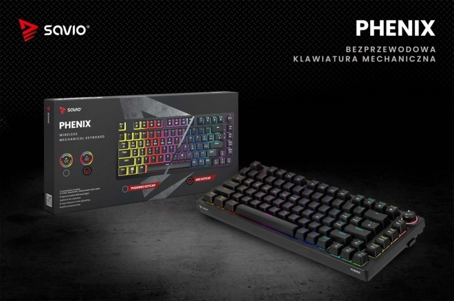 Bezdrátová mechanická klávesnice Savio PHENIX s Gateron Red Pro spínači
