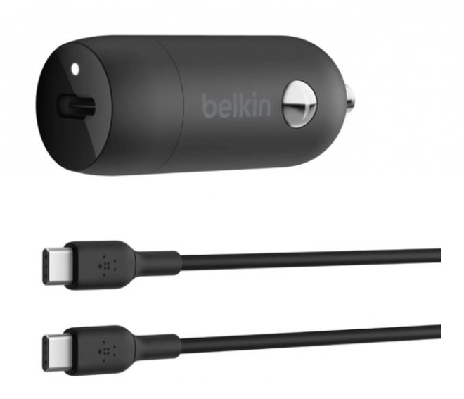 Nabíječka do auta 30W PD PPS Black + kabel USB-C