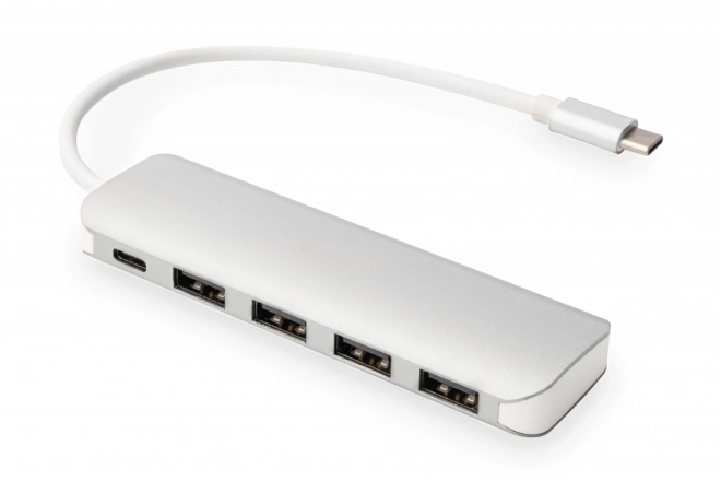 USB 3.0 SuperSpeed 4-portový HUB/Centrátor s napájením typu C, hliník