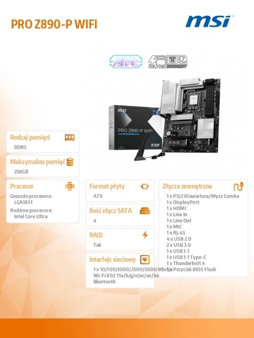 Základní deska MSI PRO Z890-P WIFI ATX