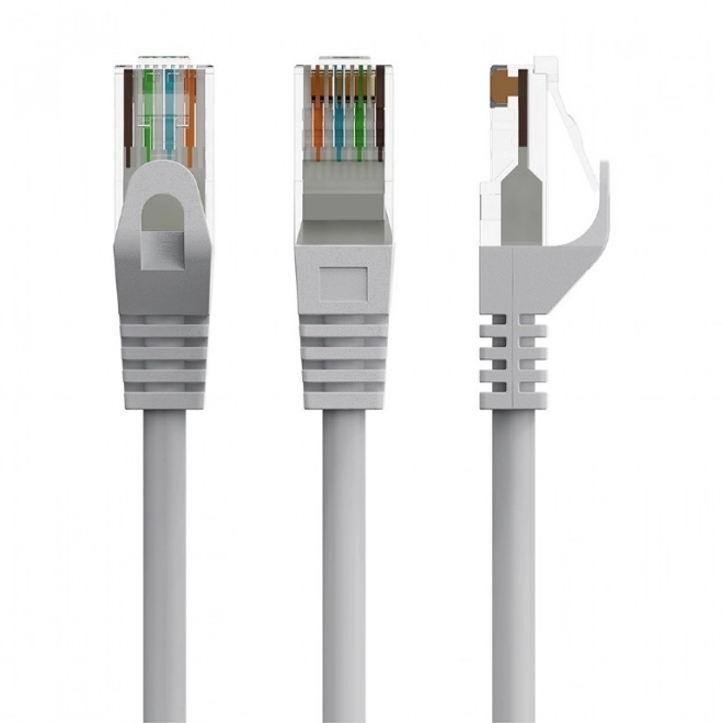 Patch kabel kat.6 měď UTP 0,25m šedý