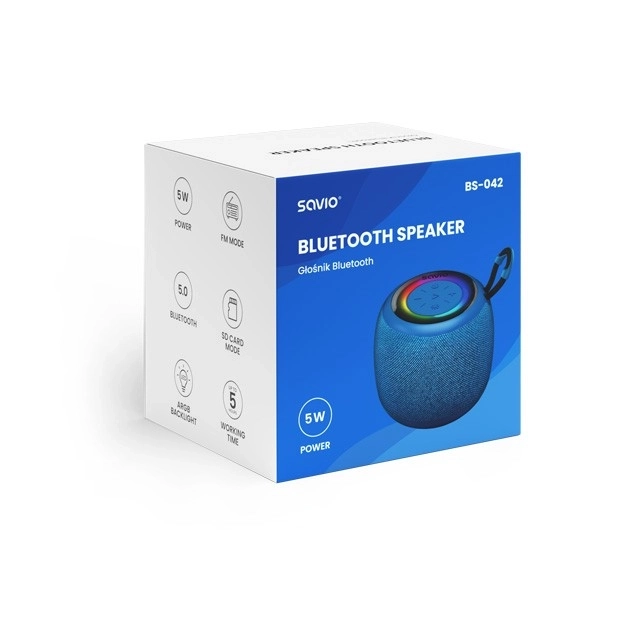 Bezdrátový reproduktor Bluetooth 5W, BS-042, modrý