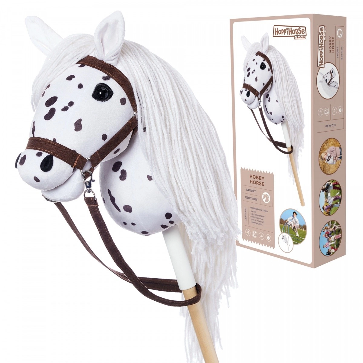 Levně Hobby kůň HOPPIHORSE Tootiny A3 Leopard bílý malá tarantule