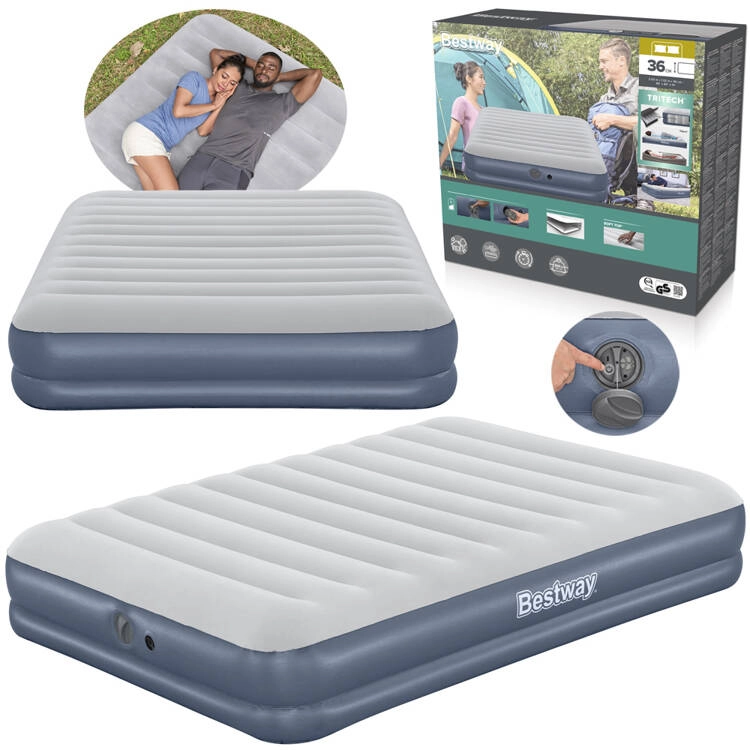 Levně Bestway 6716T Tritech Queen 203 cm x 152 cm x 36cm s vestavěnou pumpou