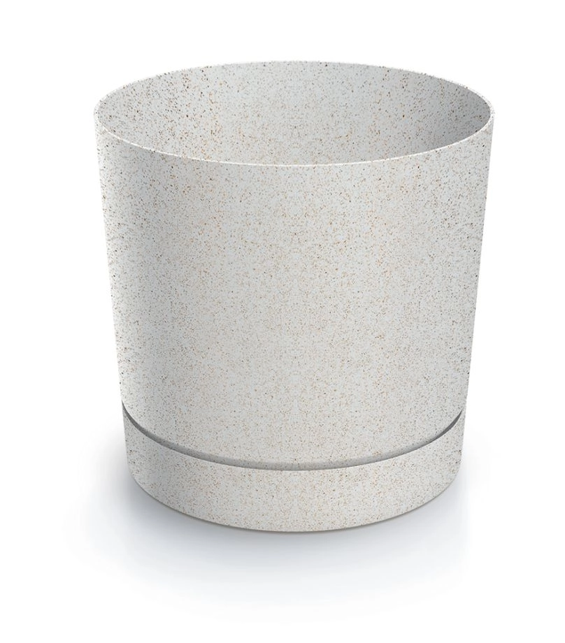 Levně Prosperplast Květináč TUBO P ECO WOOD bílý 29,2cm