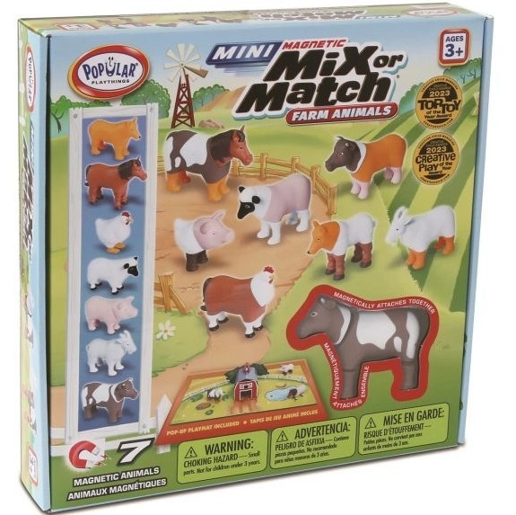 Levně MalBlo Magnetic Mini – zvířátka z farmy, magnetická stavebnice pro děti