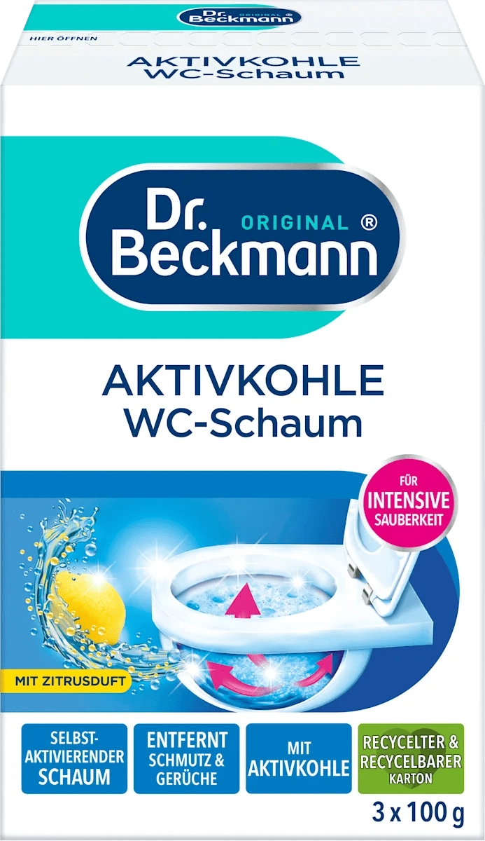 Levně DR. BECKMANN wc pěna s aktívním uhlím 3 x 100 g