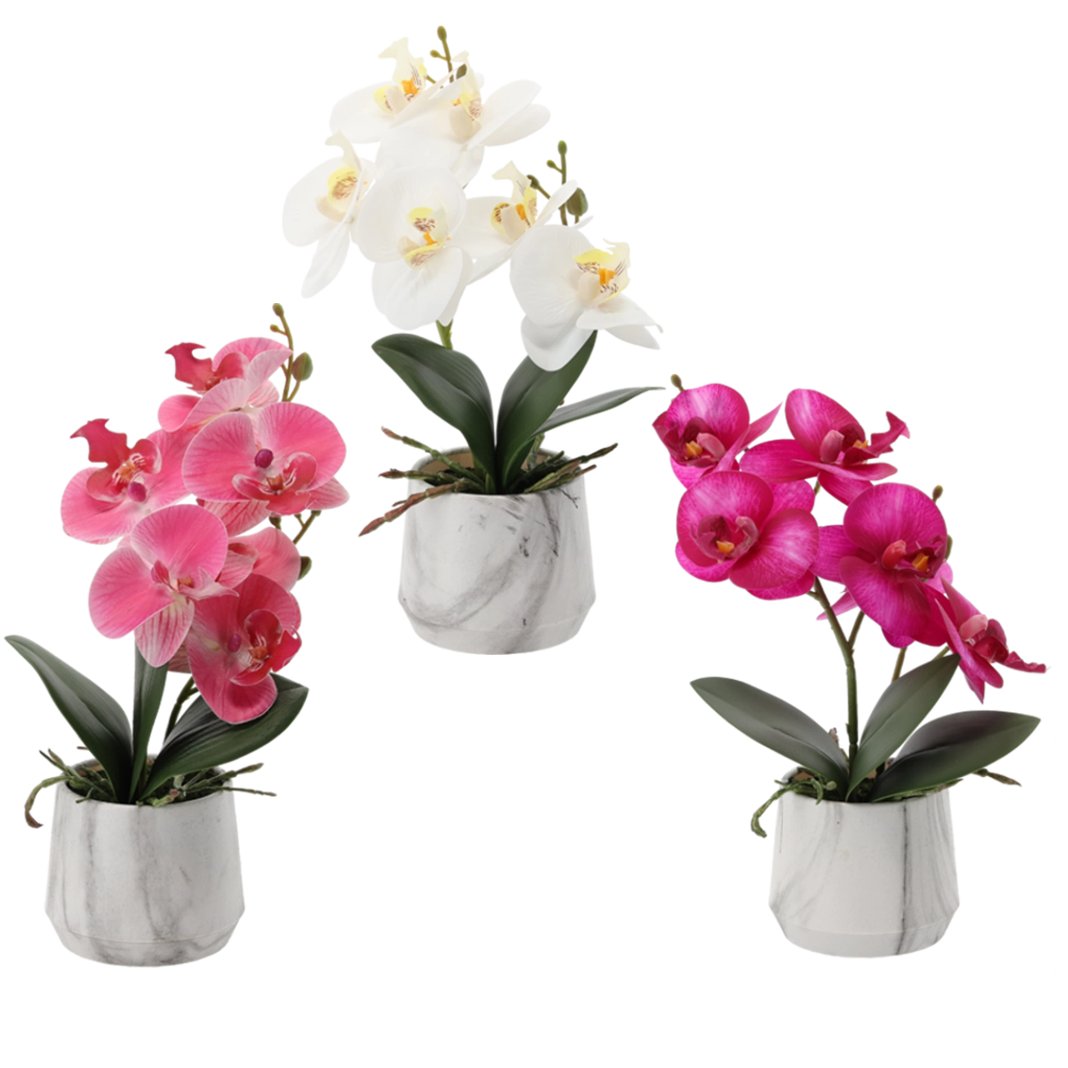 Levně Umělá květina orchidej mix 3 barev 28 cm