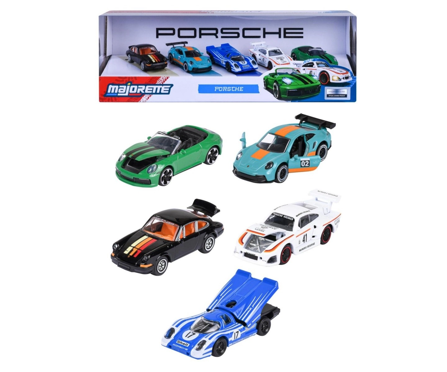 Levně Sada vozidel MAJORETTE PORSCHE 5 ks
