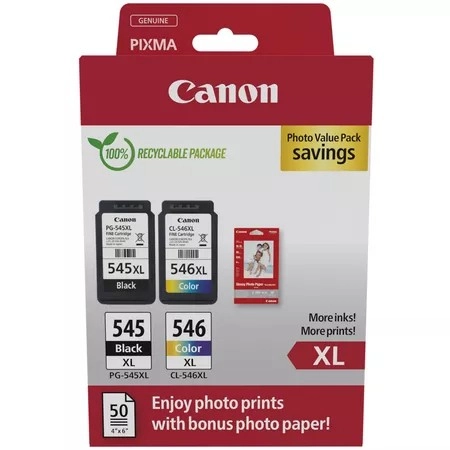 Canon PG-545XL/CL-546XL Photo Value Pack 8286B011 – černá a barevná náplň + fotopapír