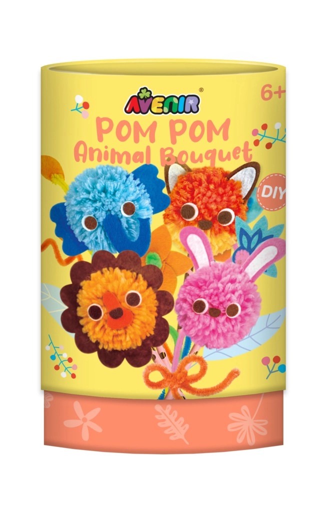 Levně Kreativní sada Pom Pom – květinová kytice se zvířátky