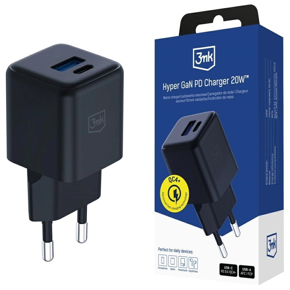 Levně Síťová nabíječka 3mk Hyper GaN 20 W černá