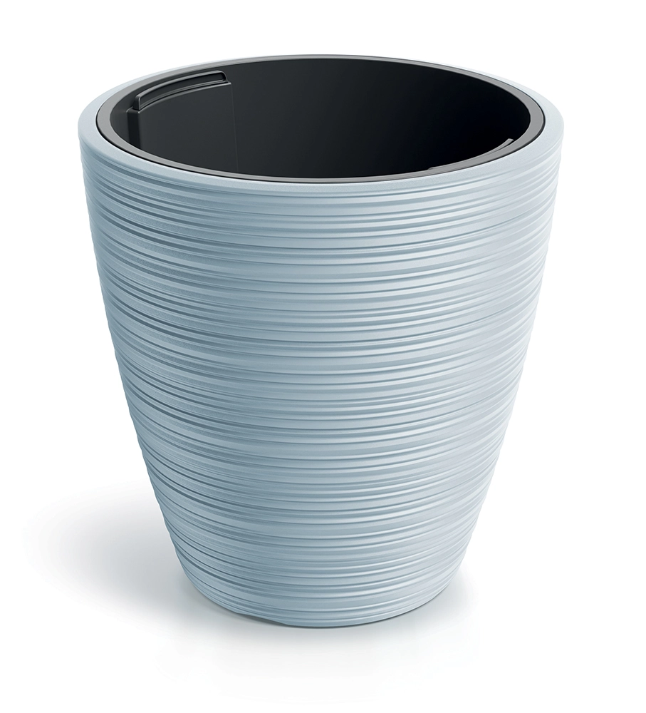 Levně Prosperplast Plastový květináč Venas Round světle šedý, 34,9 cm