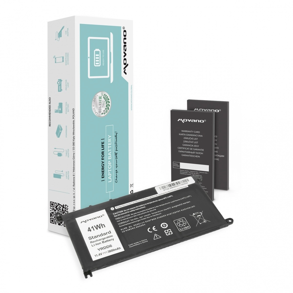 Levně Movano baterie YRDD6 pro Dell Inspiron 14 5481 a 5590 (3600 mAh, 41 Wh)