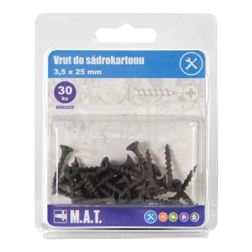 Levně Vrut do sádrokar.3,5x25mm hrubý z.,f. (30ks)