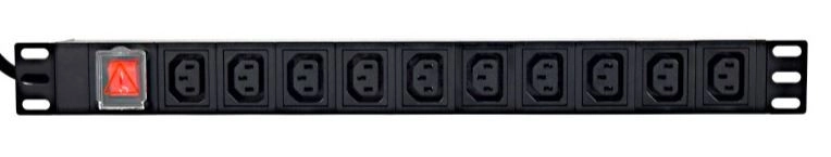 Levně Racková PDU lišta 10x C13, 1U, 16A, zástrčka C19, 2 m