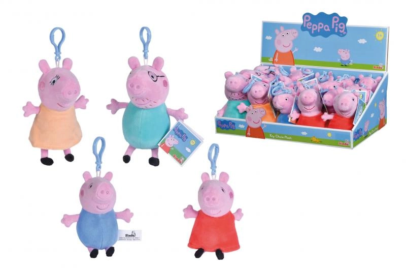 Levně Přívěsek na klíče Simba Prasátko Peppa plyšový na batoh 4 druhy