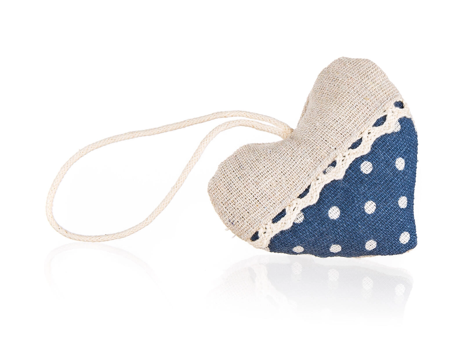 Levně Home Decor Srdce dekorativní DOTS 8 x 7 cm tmavě modré
