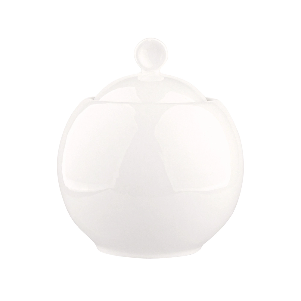 Levně Bella porcelánová cukřenka 380 ml krémová s páskem new