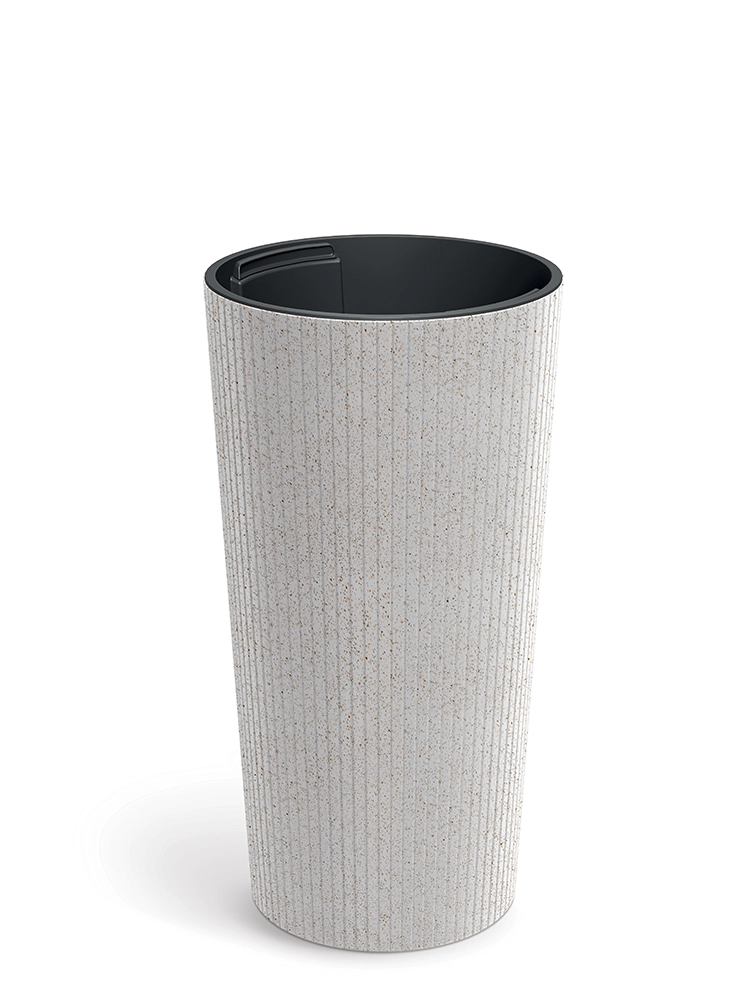 Levně Prosperplast Květináč Lamie Slim Eco Wood bílý, 25 cm
