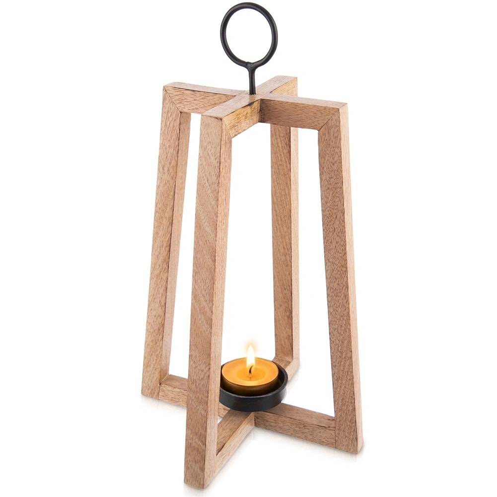 Levně Svícen dřevo/kov MANGO otevřený v. 44 cm