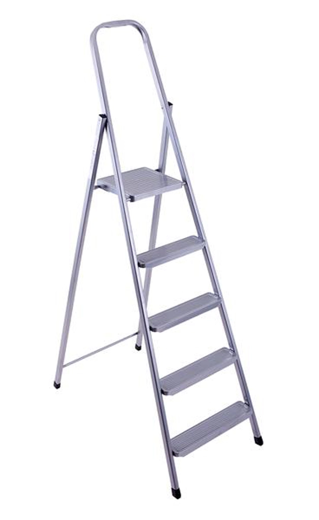 Levně Skládací ocelové schůdky 5 stupňů, nosnost 150 kg