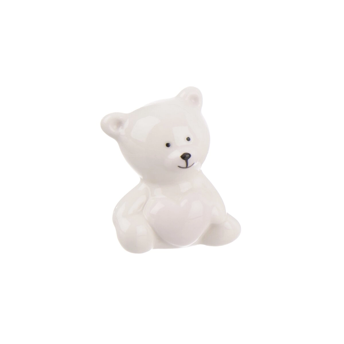 Levně Porcelánový medvídek se srdíčkem bílý