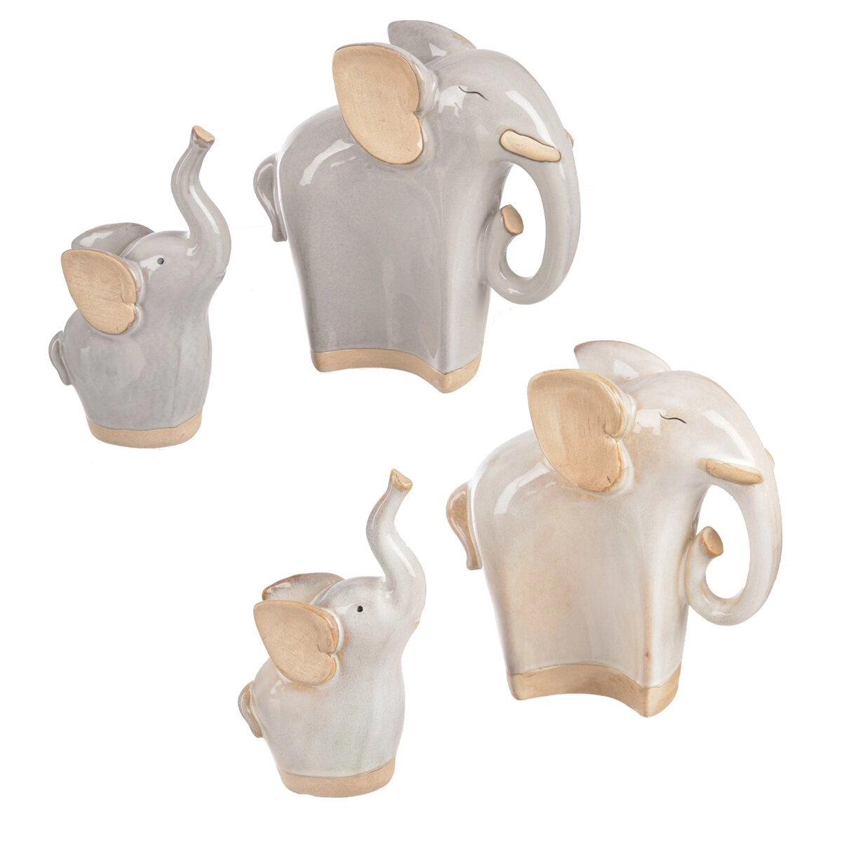 Levně Porcelánová dekorace Slon – matka s mládětem 20 cm (2 varianty)