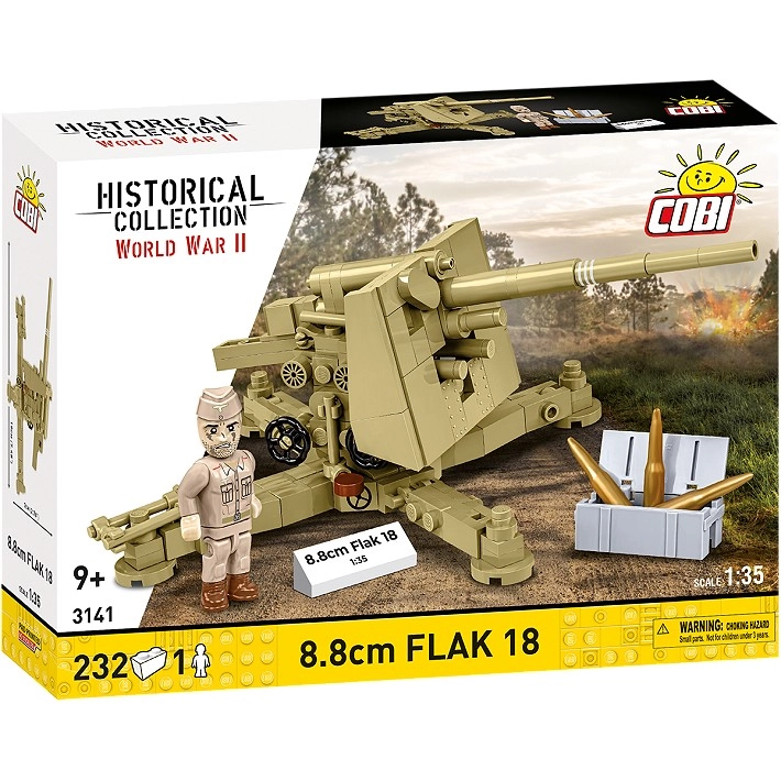 Levně COBI 3141 World War II Německé protiletadlové dělo 8.8 cm Flak 18 1:35