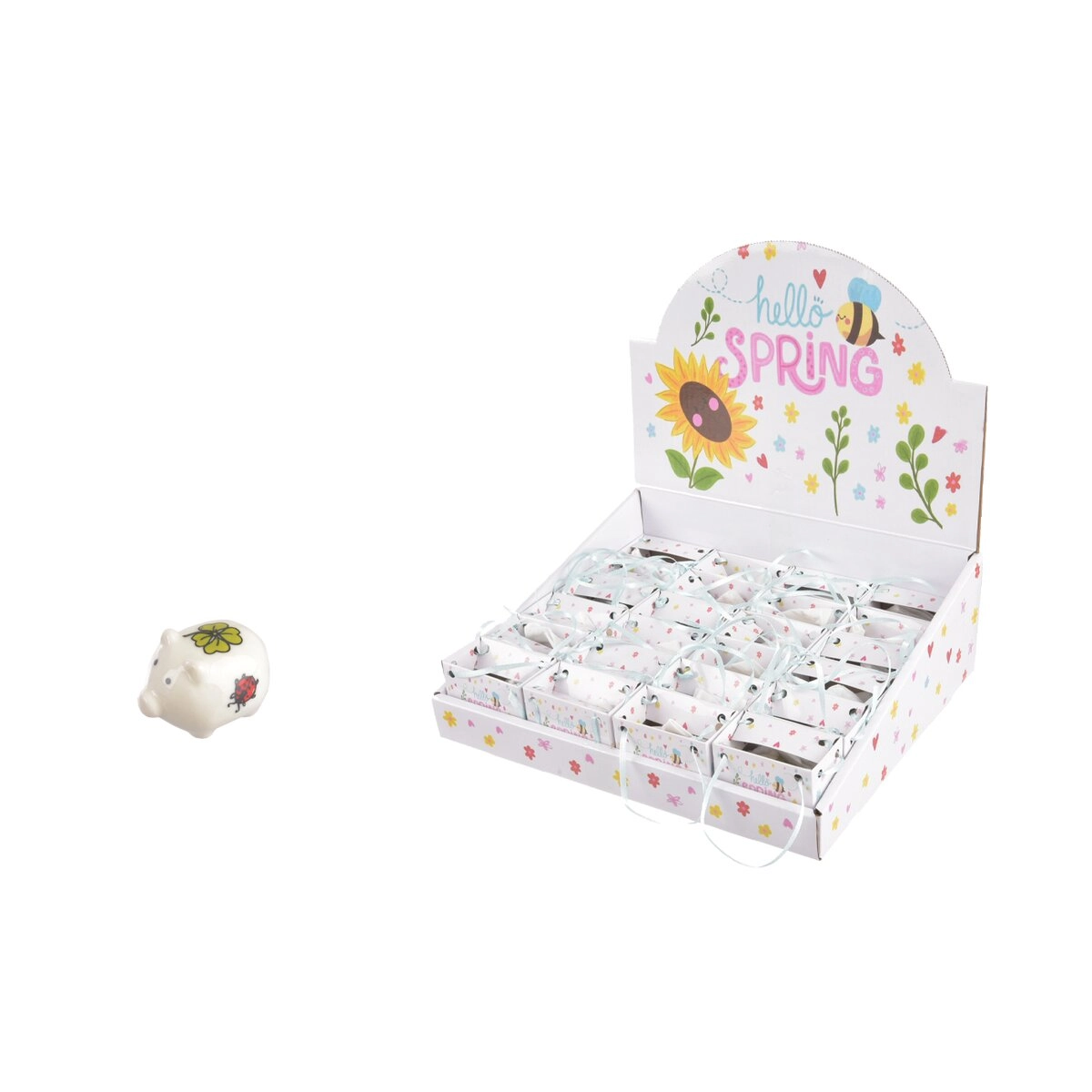 Levně Porcelánové prasátko pro štěstí v taštičce bílé