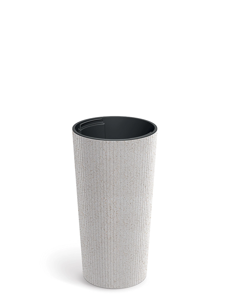 Levně Prosperplast Květináč Lamie Slim Eco Wood bílý, 20 cm