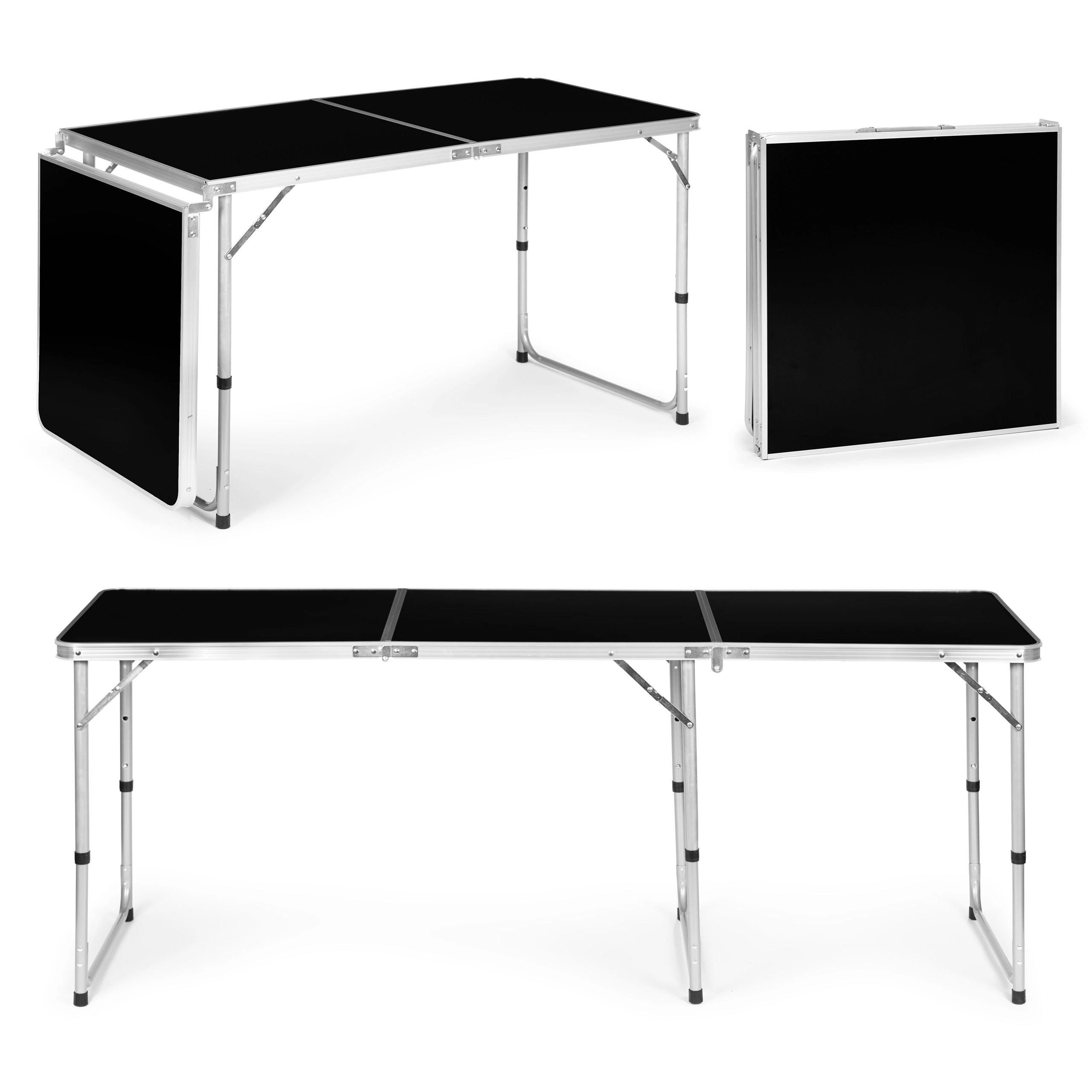 Levně MultiGarden skládací kempingový stůl 180 × 60 cm, černý