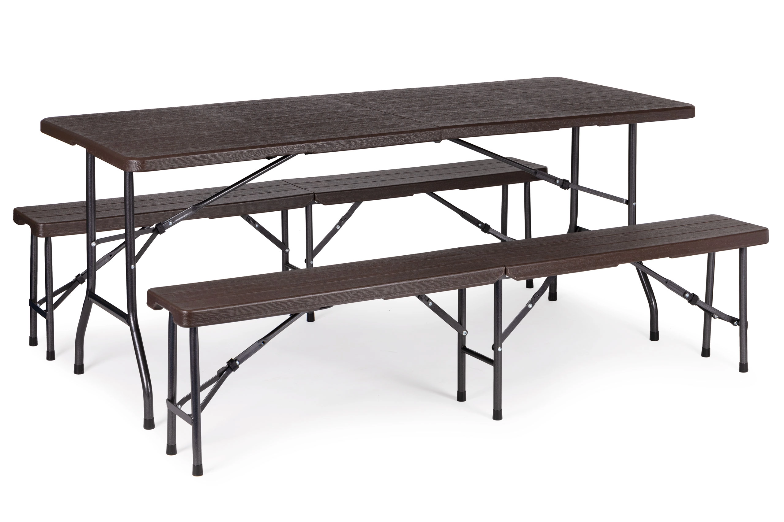 Levně Modernhome SZK-180B+2PCS SBK-18 Skládací stůl 180 cm se 2 lavicemi