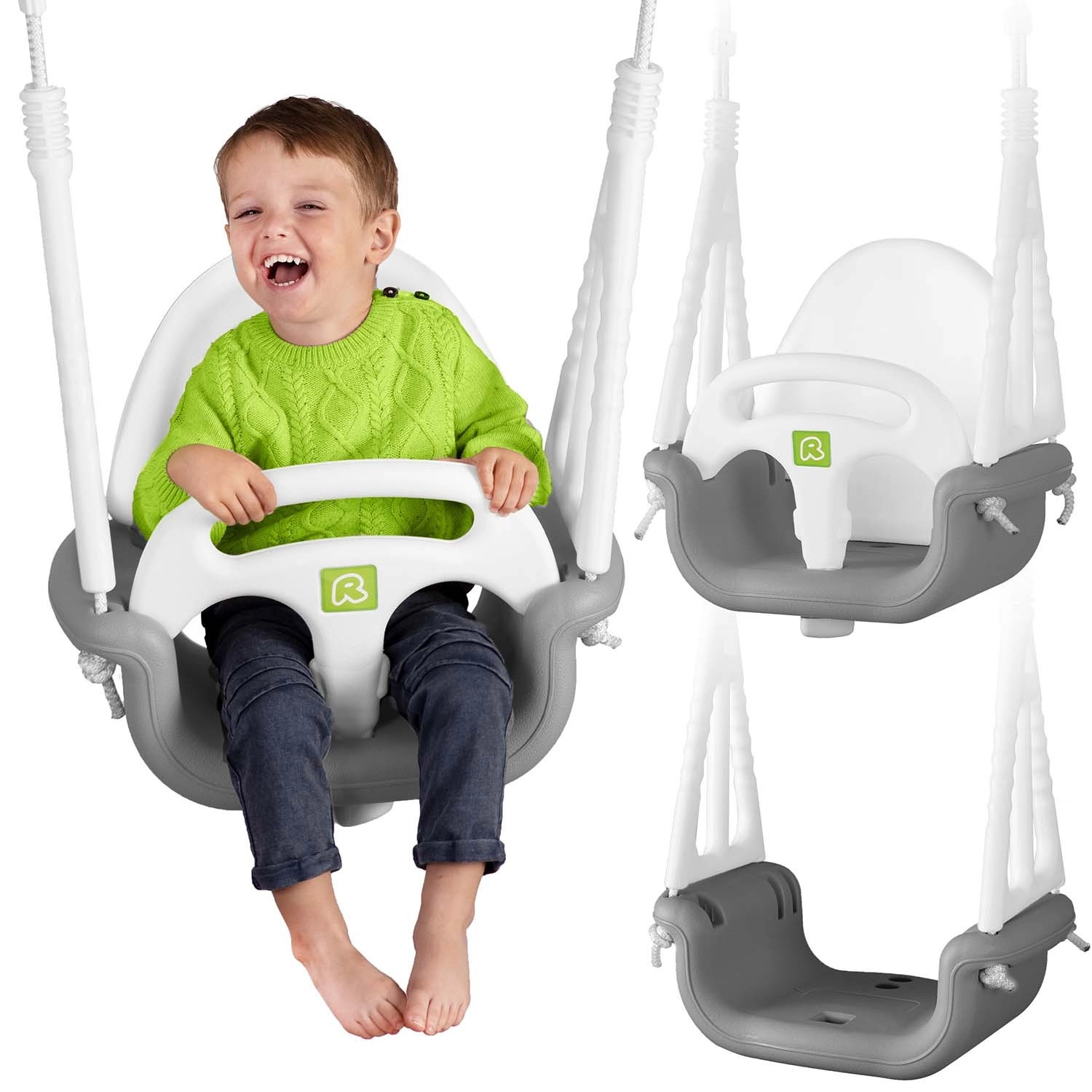 Levně Ricokids Dětská houpačka 3v1 šedobílá