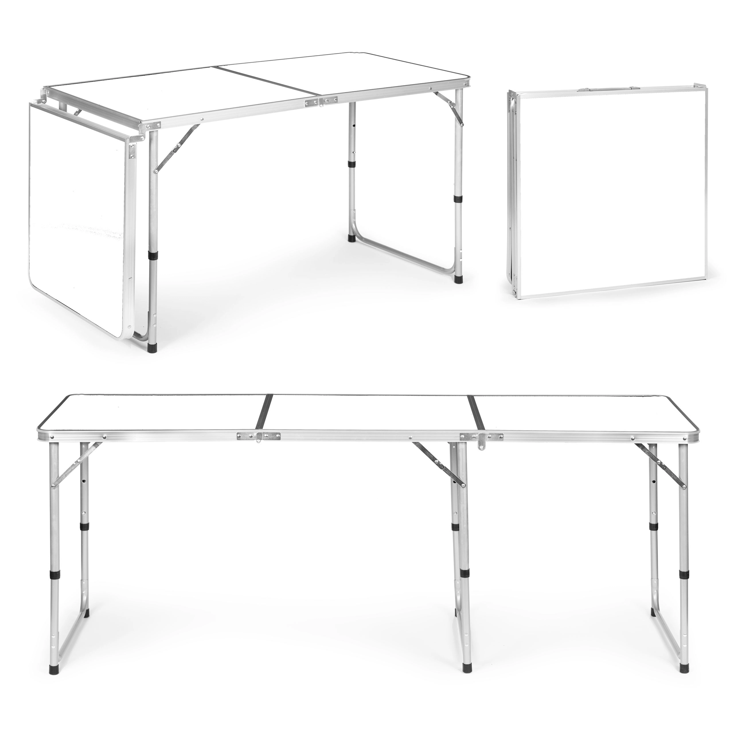 Levně MultiGarden skládací kempingový stůl 180 × 60 cm, bílý