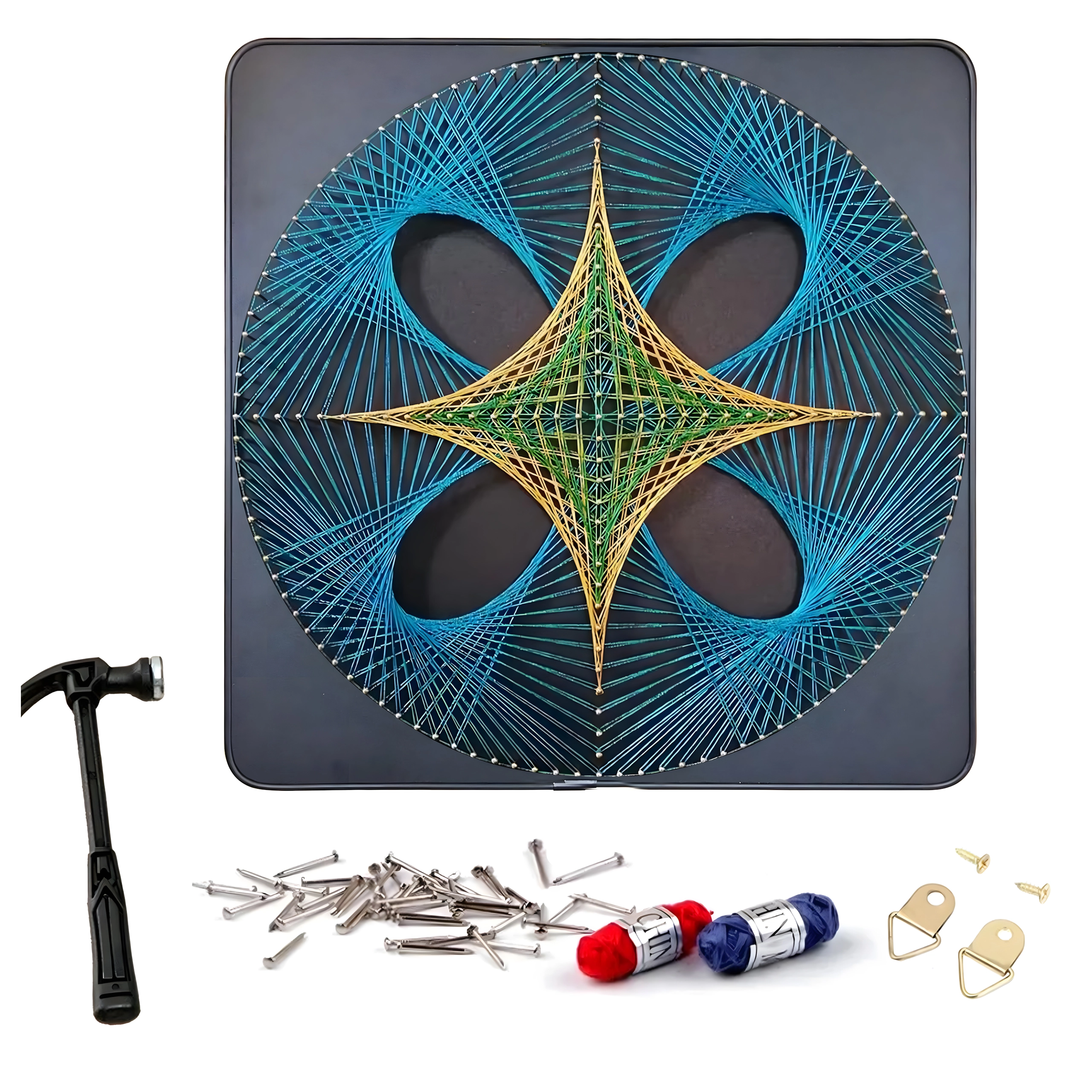 Levně Kreativní sada string art – geometrický kruh 40 × 40 cm