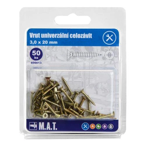 Levně Vrut un.celozávit 3,0x 20mm ZZ (50ks)