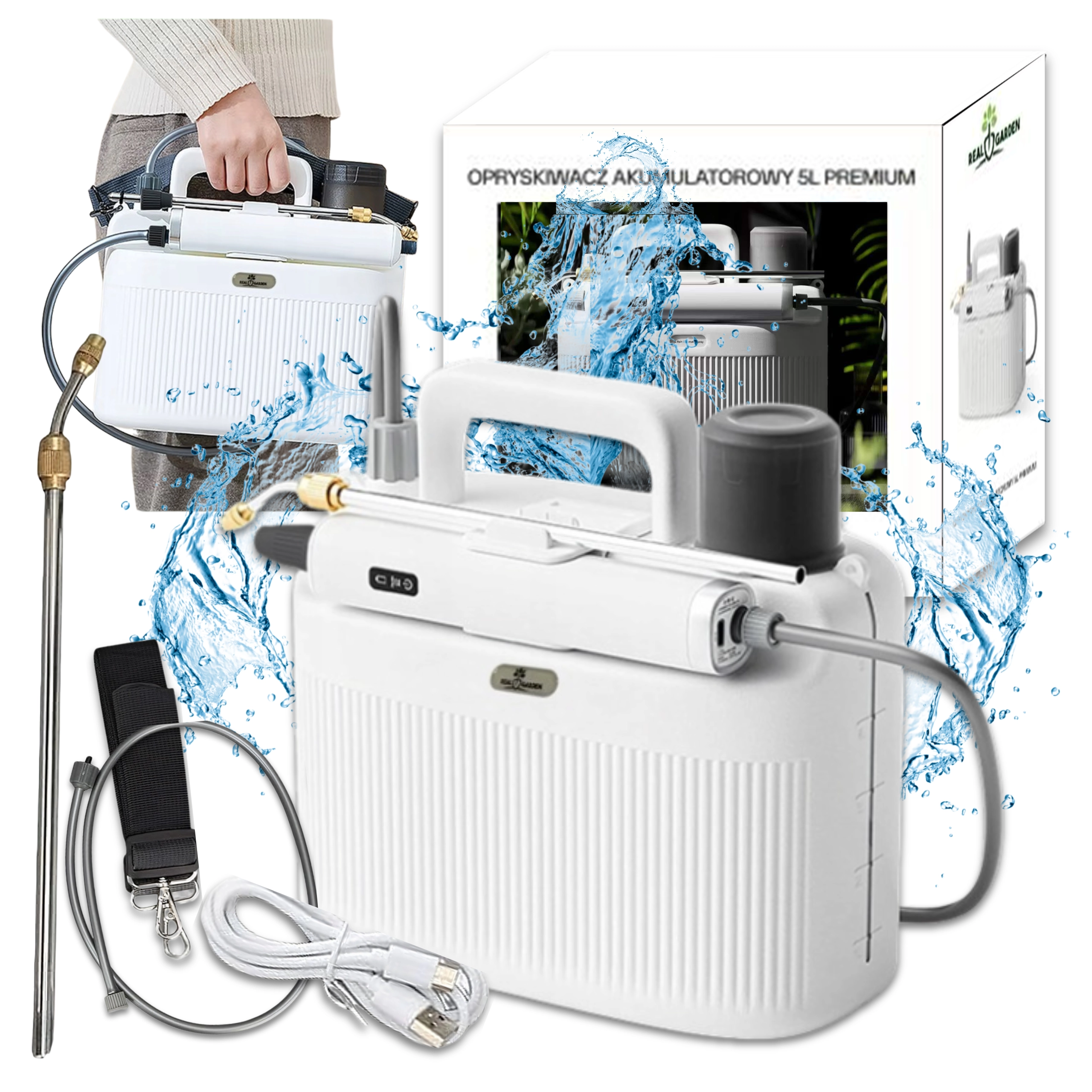 elektrický zahradní postřikovač 5 l s akumulátorem 2200 mAh