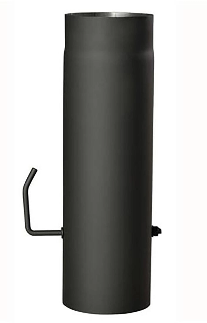 Levně Kouřová roura s klapkou 130 mm, délka 1000 mm, černá
