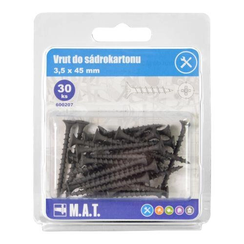 Levně M.A.T. Group Vruty do sádrokartonu 3,5 x 45mm fosfátované hrubý závit (50ks)