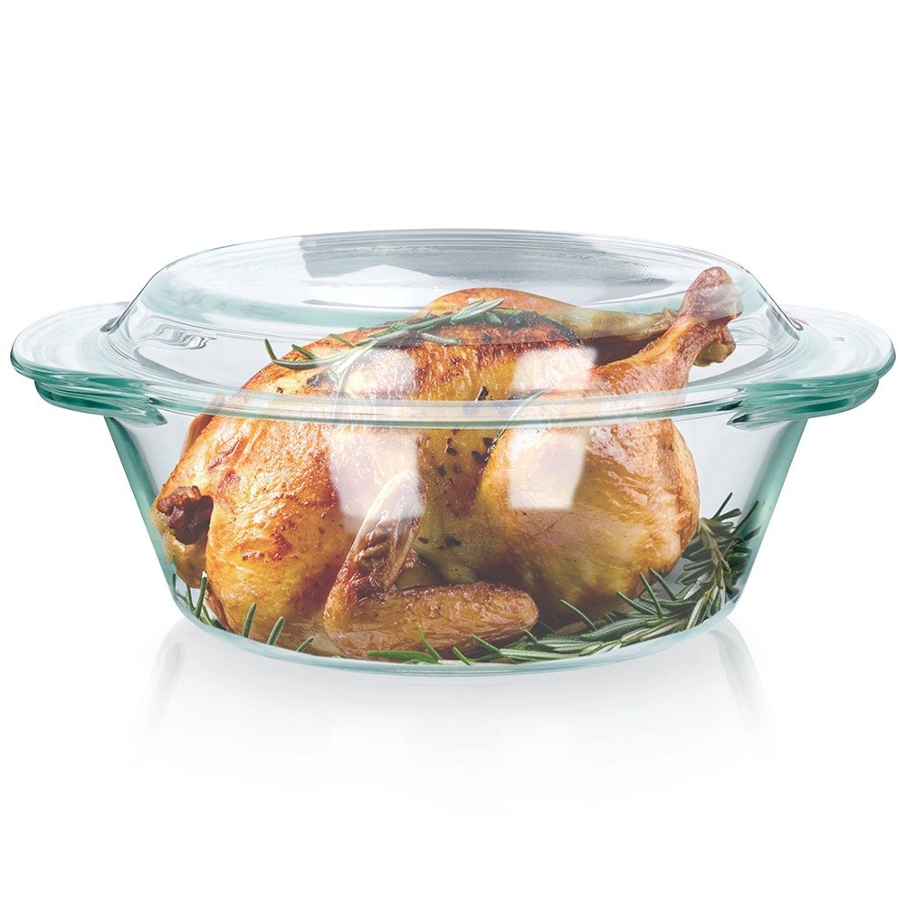 Levně Skleněná žáruvzdorná mísa s víkem 1,4 l + 430 ml