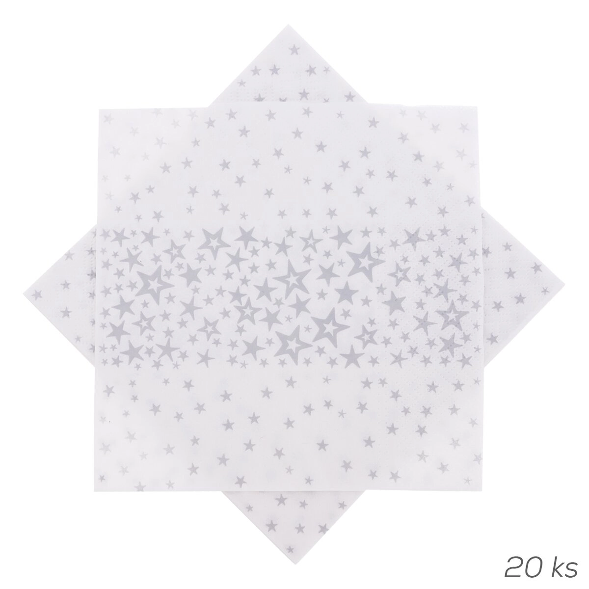 Levně Orion Servírovací ubrousky hvězdy papír stříbrná 33x33cm