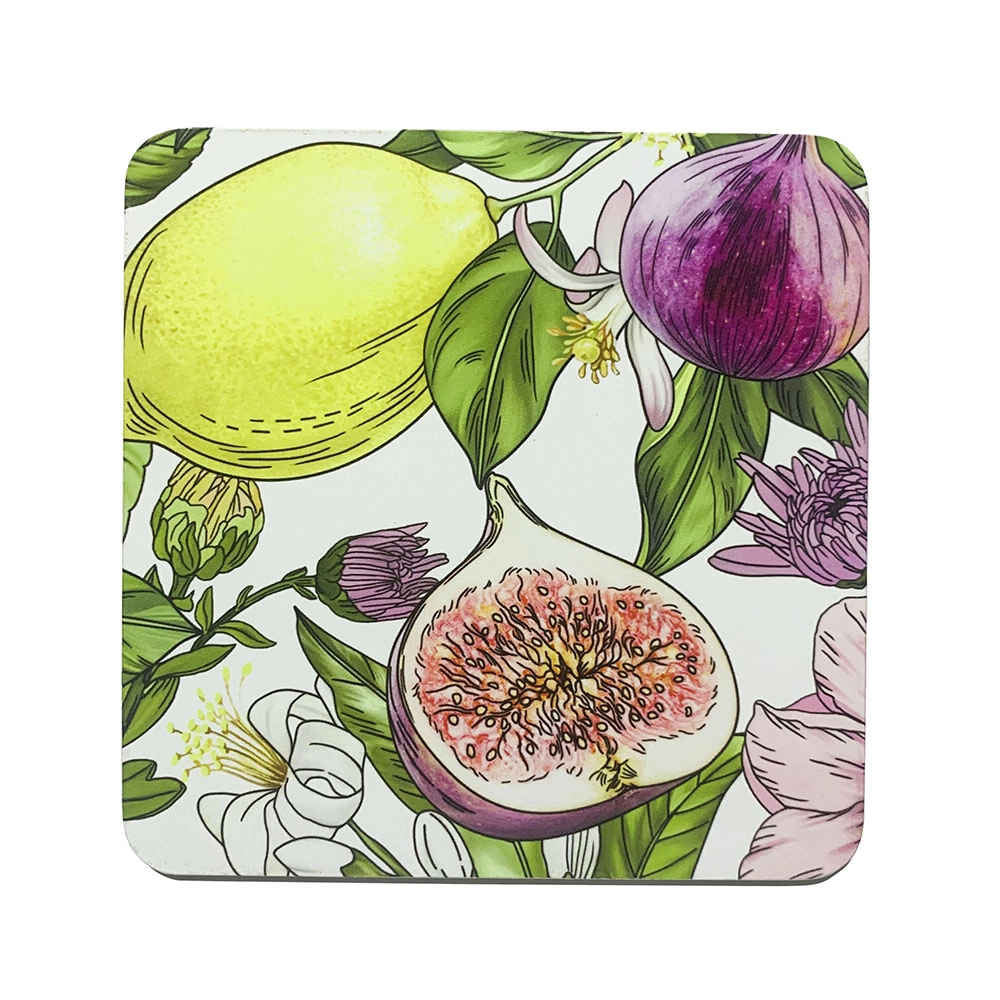 Levně Sada podtácků Lemon 10 × 10 cm, 4 ks v dárkové krabičce